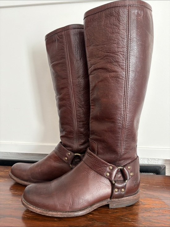 Frye Shoes - FRYE Philip Harness Brown Leather Riding Boots Size 7